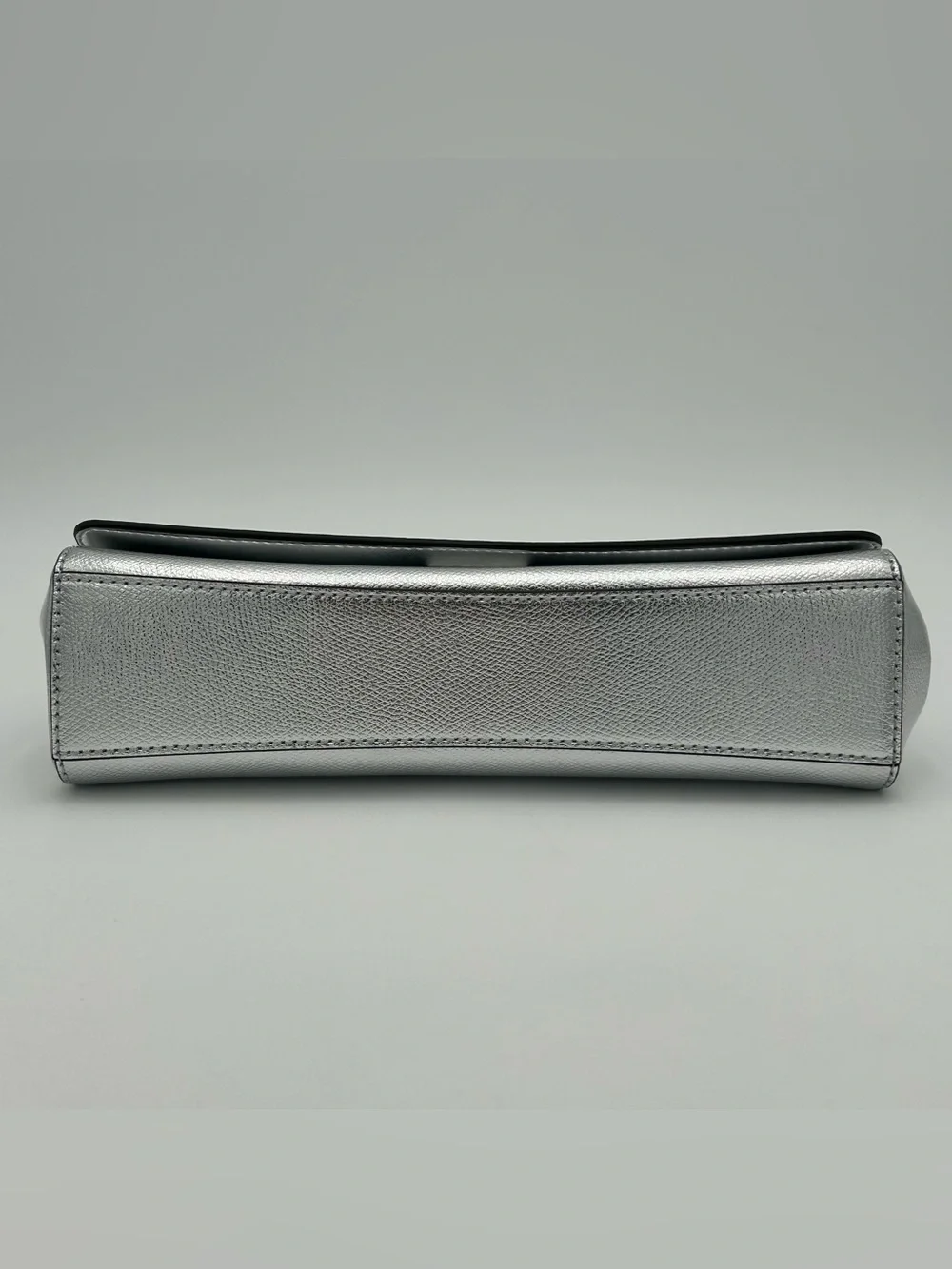 Michael Kors Carmine Silver Metallic Pebbled Leather Pochette
